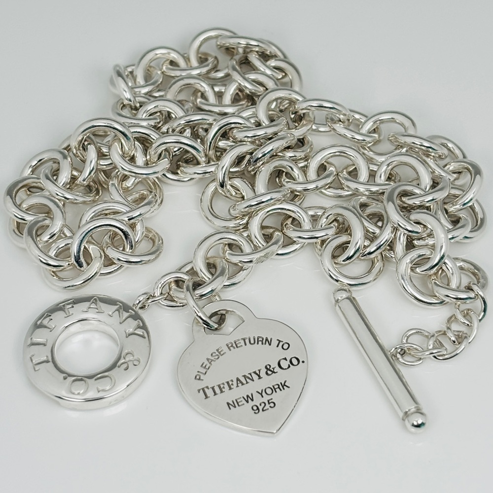 20" Return to Tiffany & Co Toggle Heart Tag Necklace in Sterling Silver